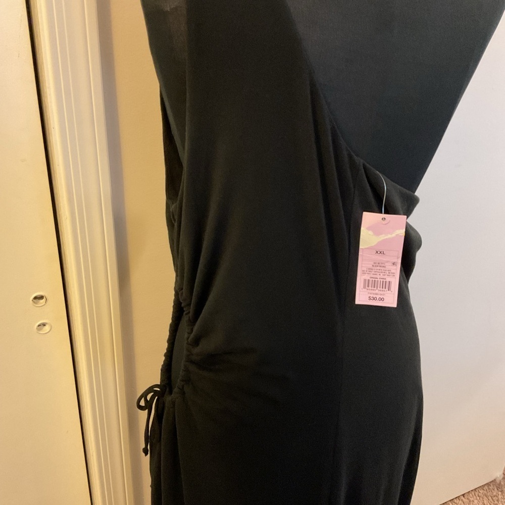 NWT Wild Fable One Shoulder Maxi Dress 2XL Black Hip Cut Out Bodycon Party - Picture 12 of 12